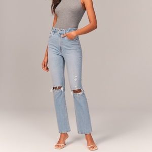 Abercrombie Ultra High rise ankle jean straight